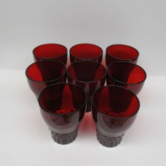 8 - Anchor Hocking Glass Royal Ruby Red GEORGIAN 4 Inch Flat Water Tumblers - Picture 4 of 6